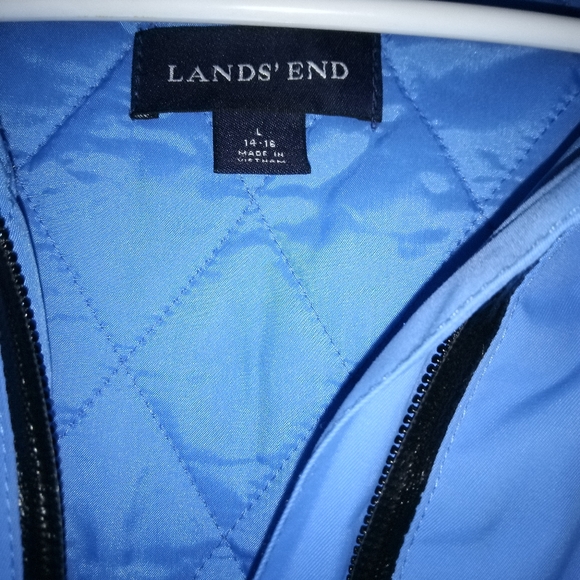 Land's End woman's size L blue and black winter coat - Picture 4 of 5